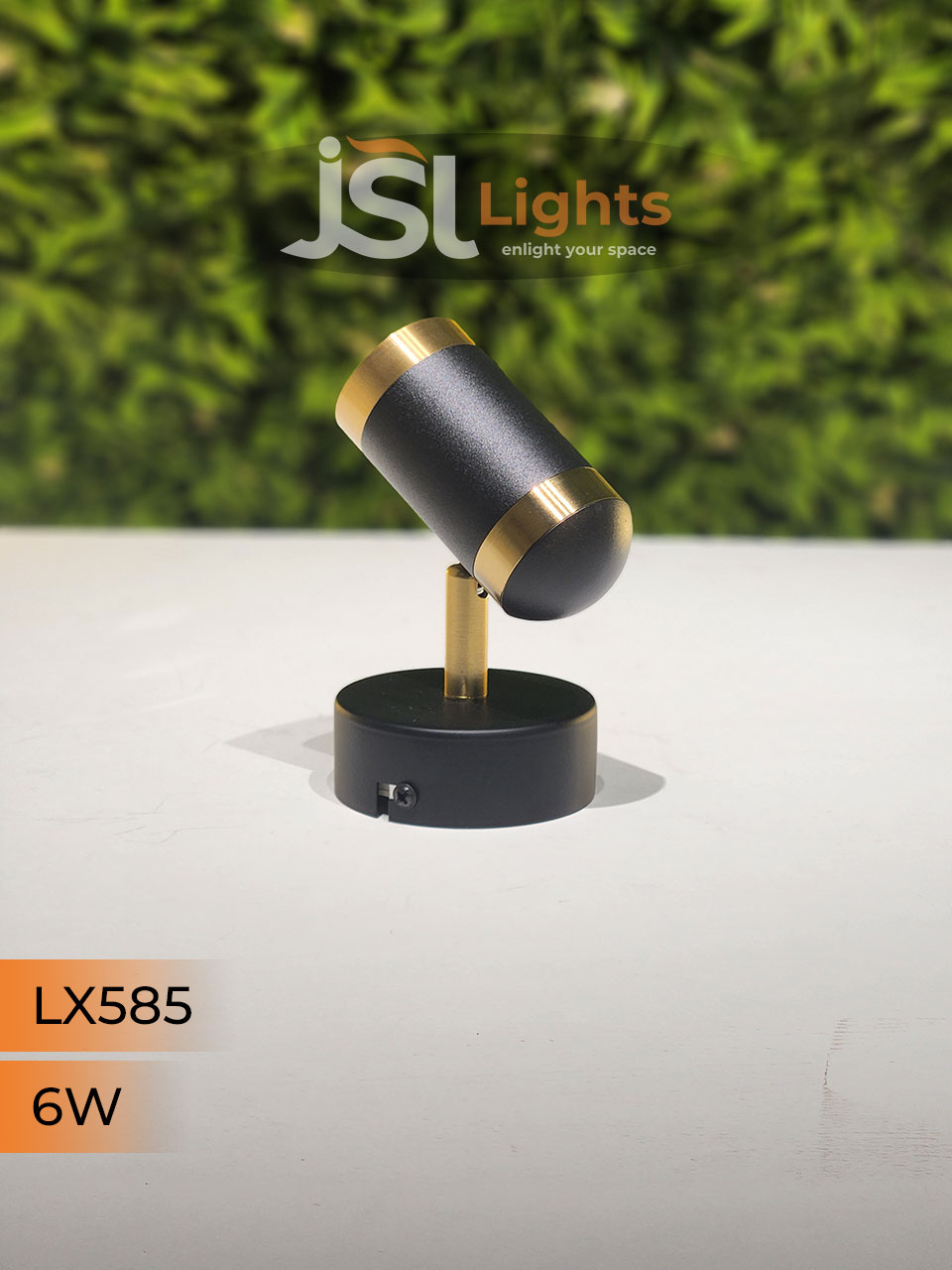 LX 585 6W Black GD Surface Wall Cob Focus Light