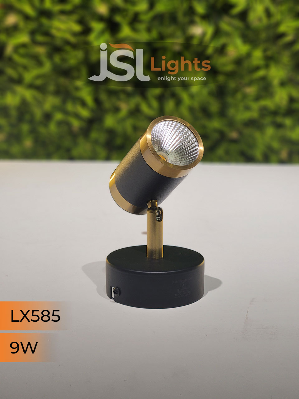 LX 585 9W Black GD Surface Wall Cob Focus Light