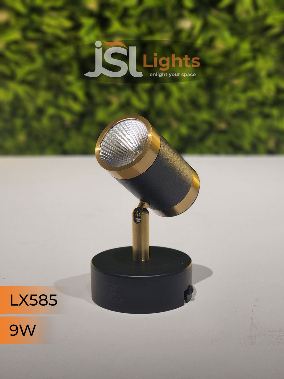 LX 585 9W Black GD Surface Wall Cob Focus Light