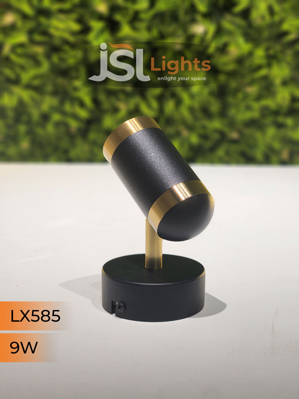 LX 585 9W Black GD Surface Wall Cob Focus Light