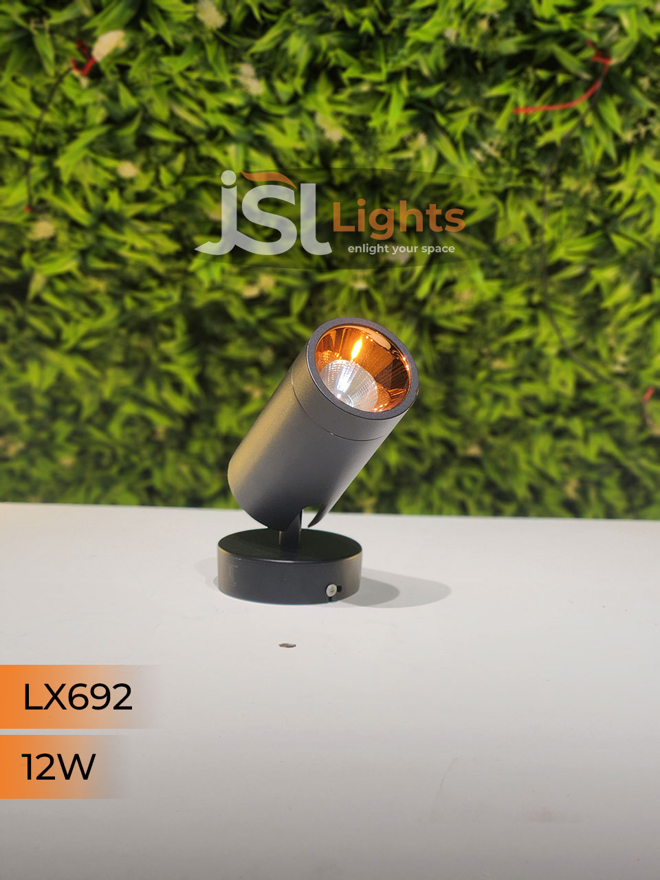 LX 692 12W LED Wall Spotlight Black Body