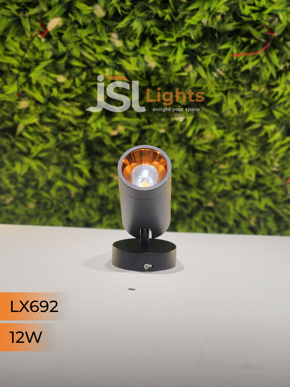 LX 692 12W LED Wall Spotlight Black Body