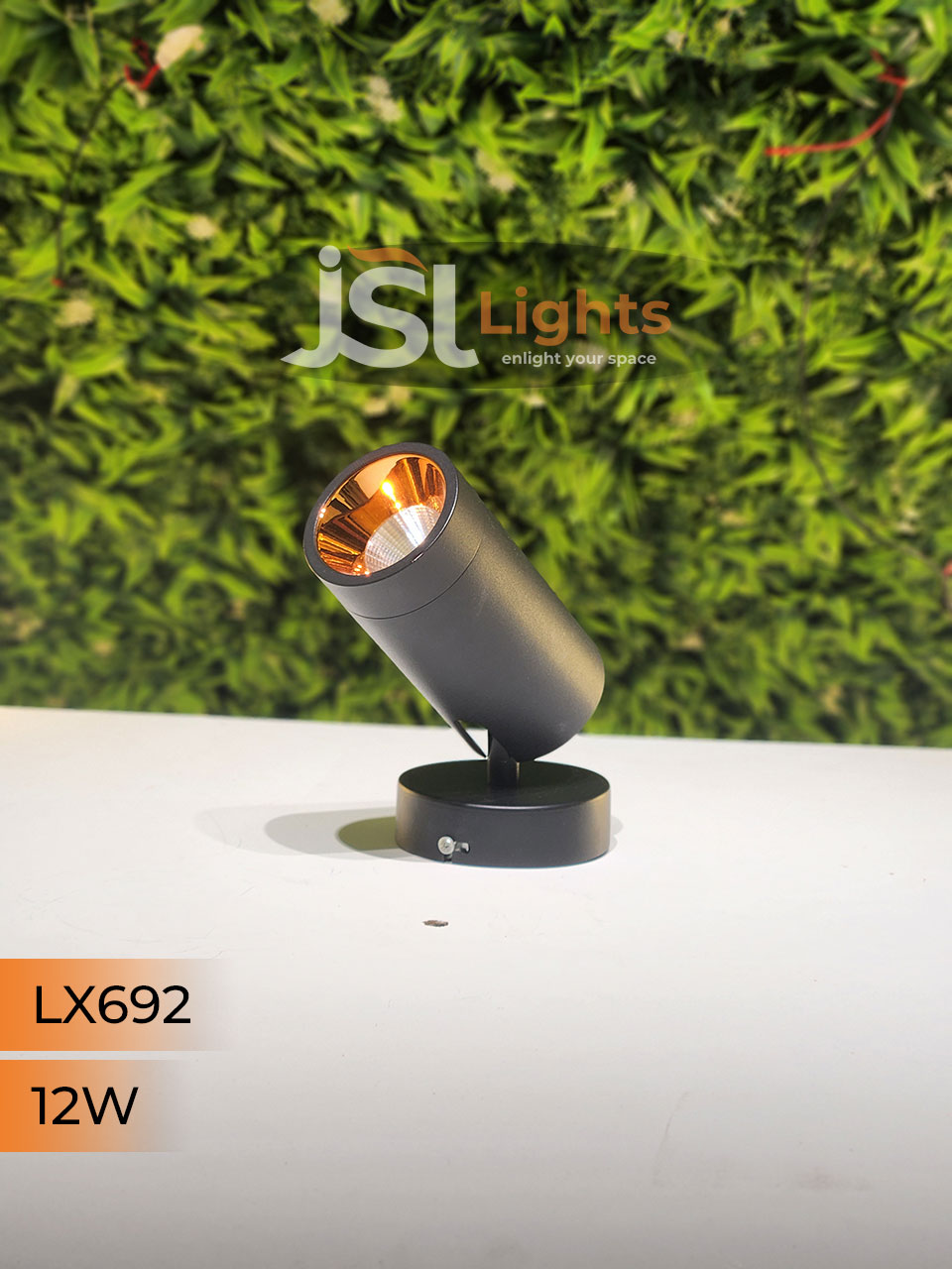 LX 692 12W LED Wall Spotlight Black Body