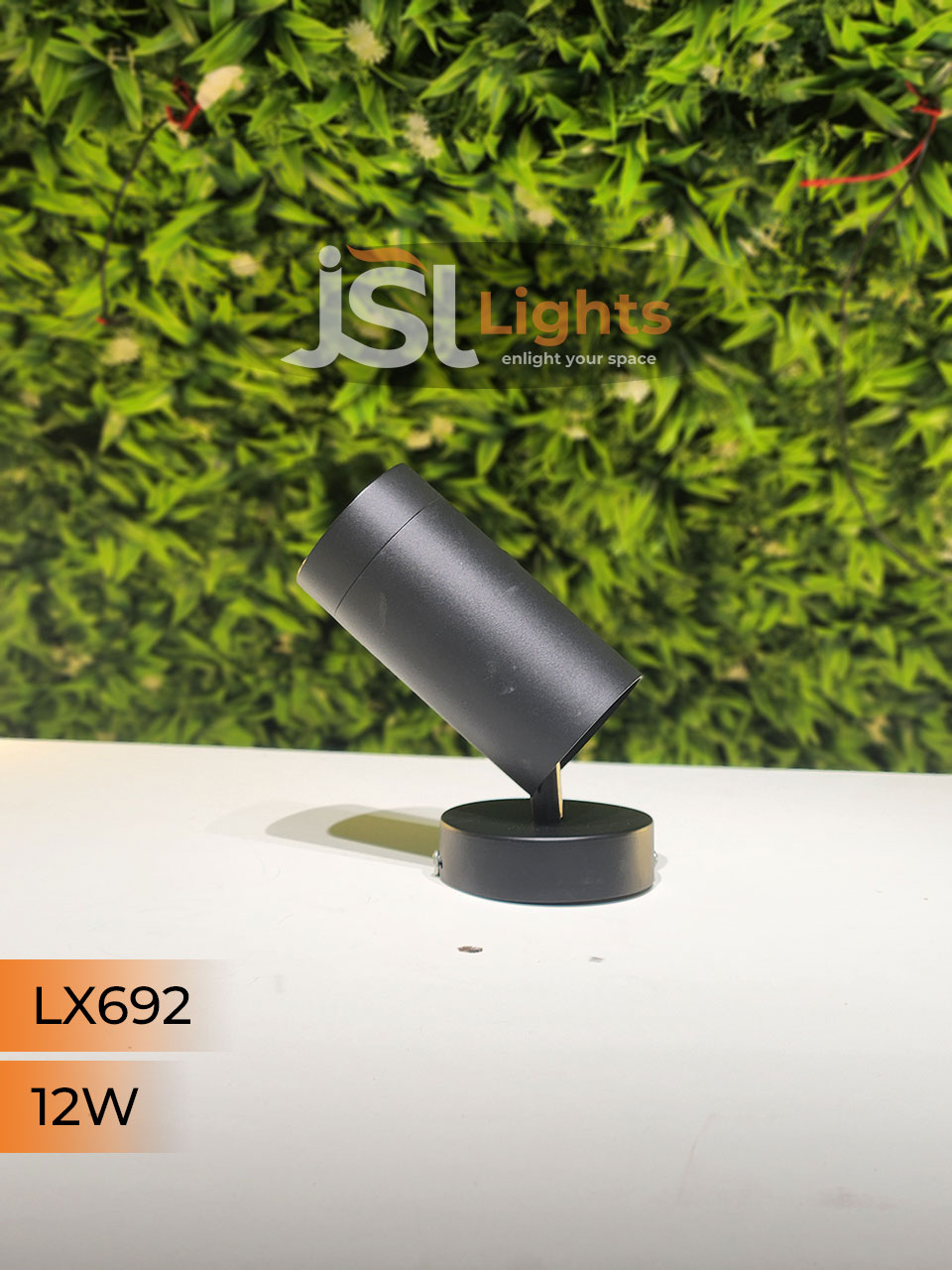 LX 692 12W LED Wall Spotlight Black Body