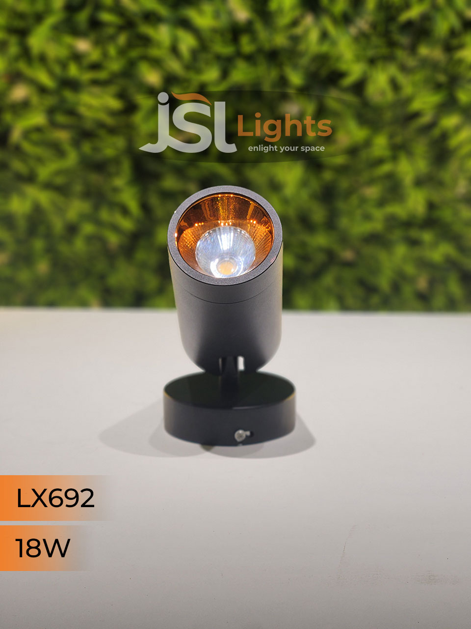 LX 692 18W LED Wall Spotlight Black Body