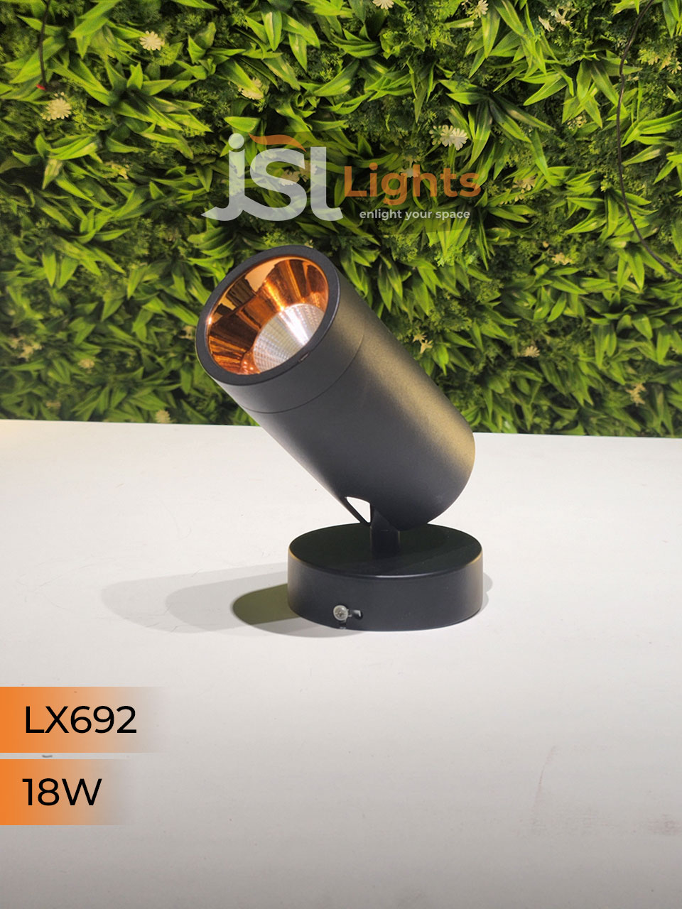 LX 692 18W LED Wall Spotlight Black Body