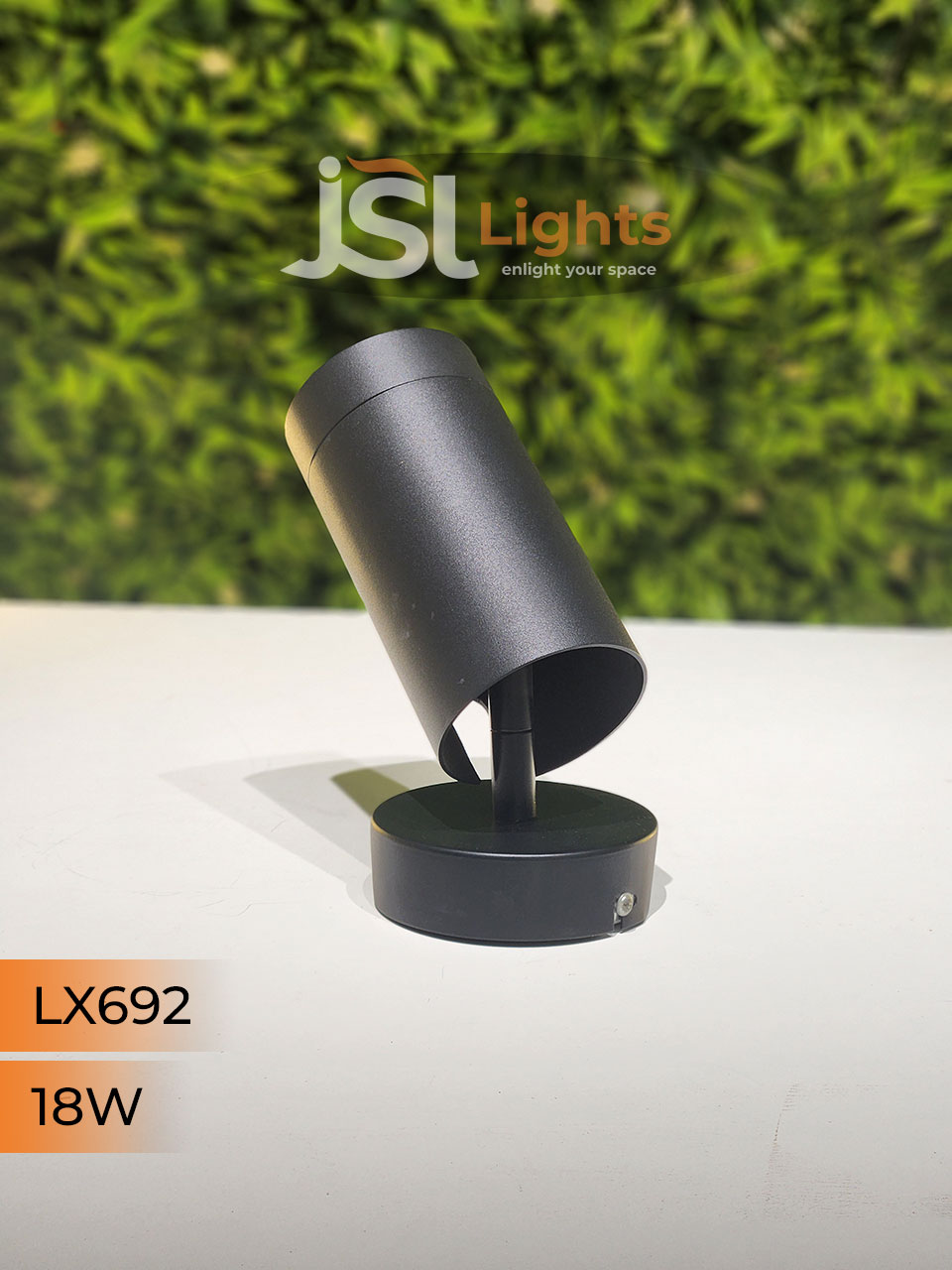 LX 692 18W LED Wall Spotlight Black Body