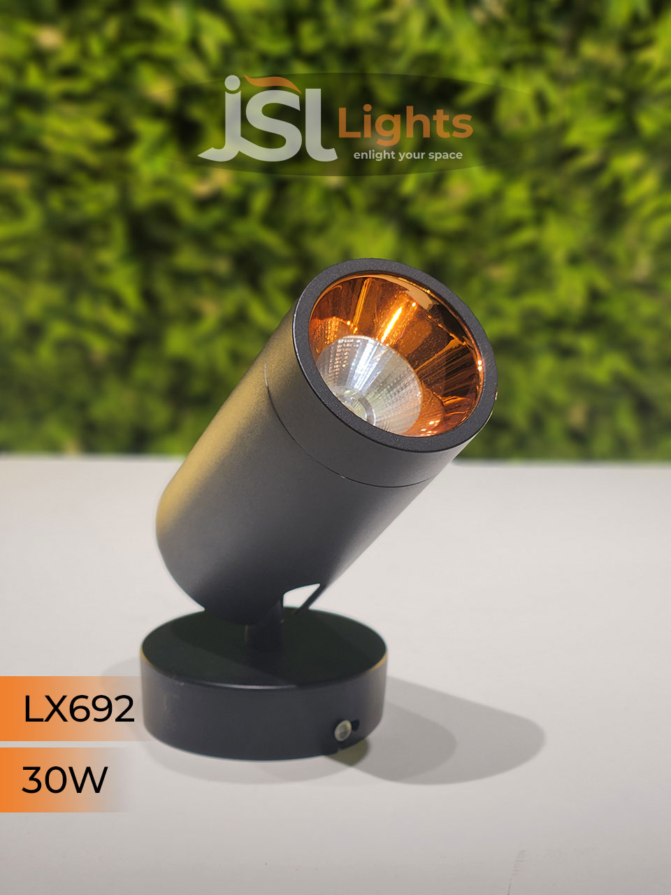 LX 692 30W LED Wall Spotlight Black Body