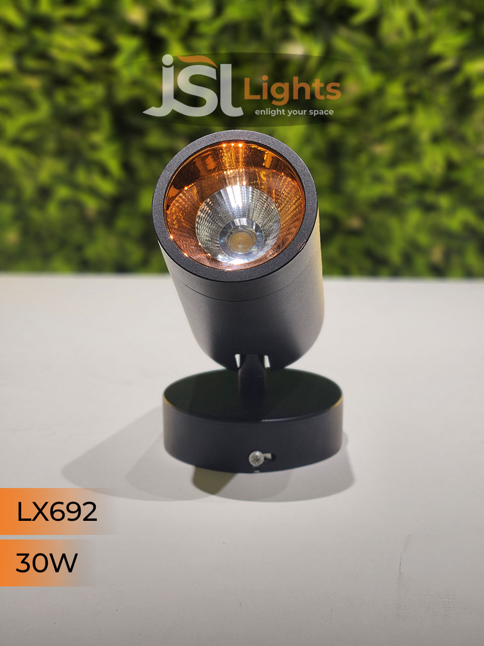 LX 692 30W LED Wall Spotlight Black Body