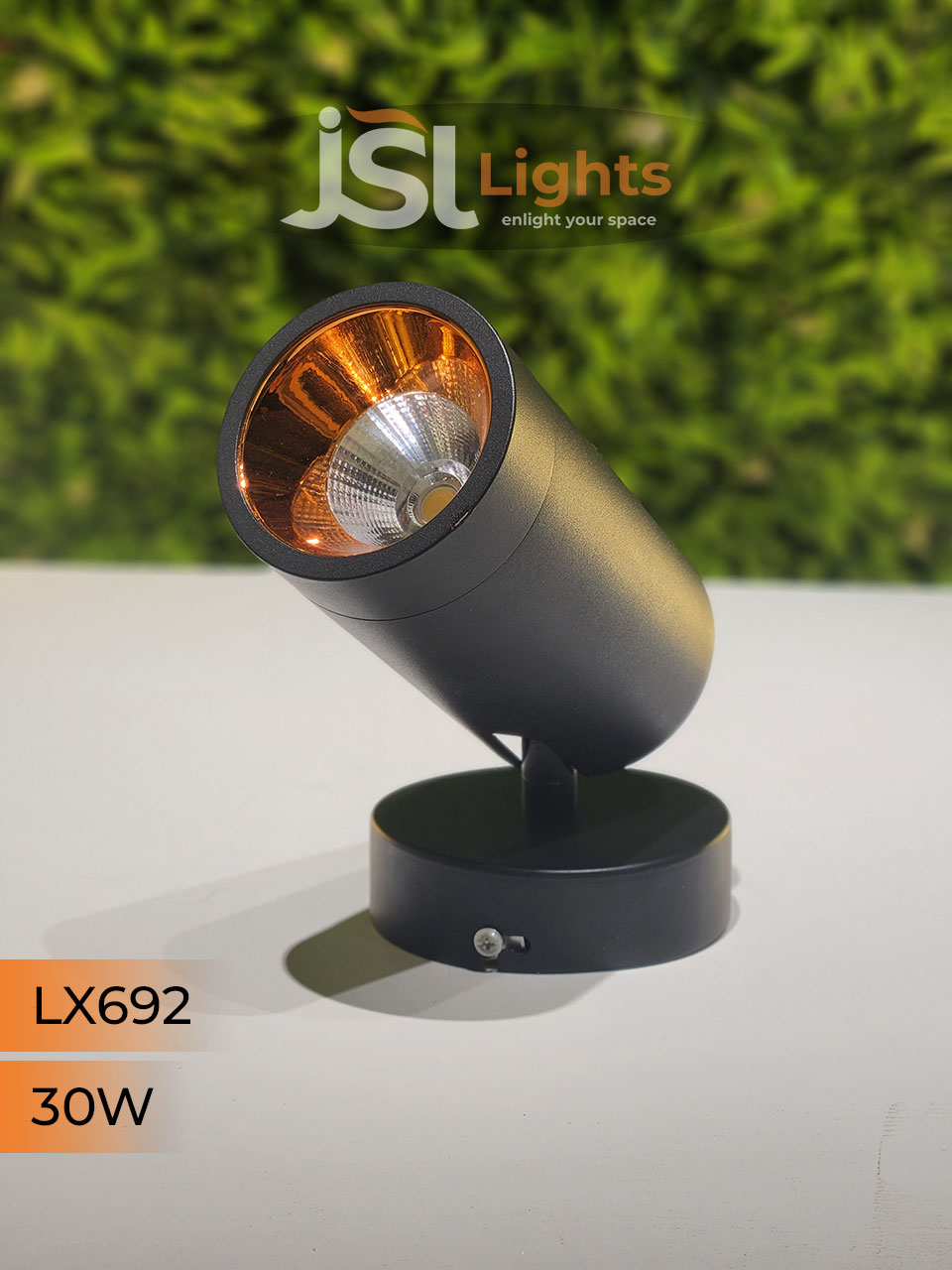LX 692 30W LED Wall Spotlight Black Body