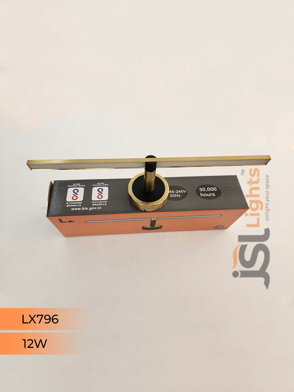 LX796 12W Gold Wall Mirror Light Wall Lamp Aluminium Body Picture Light
