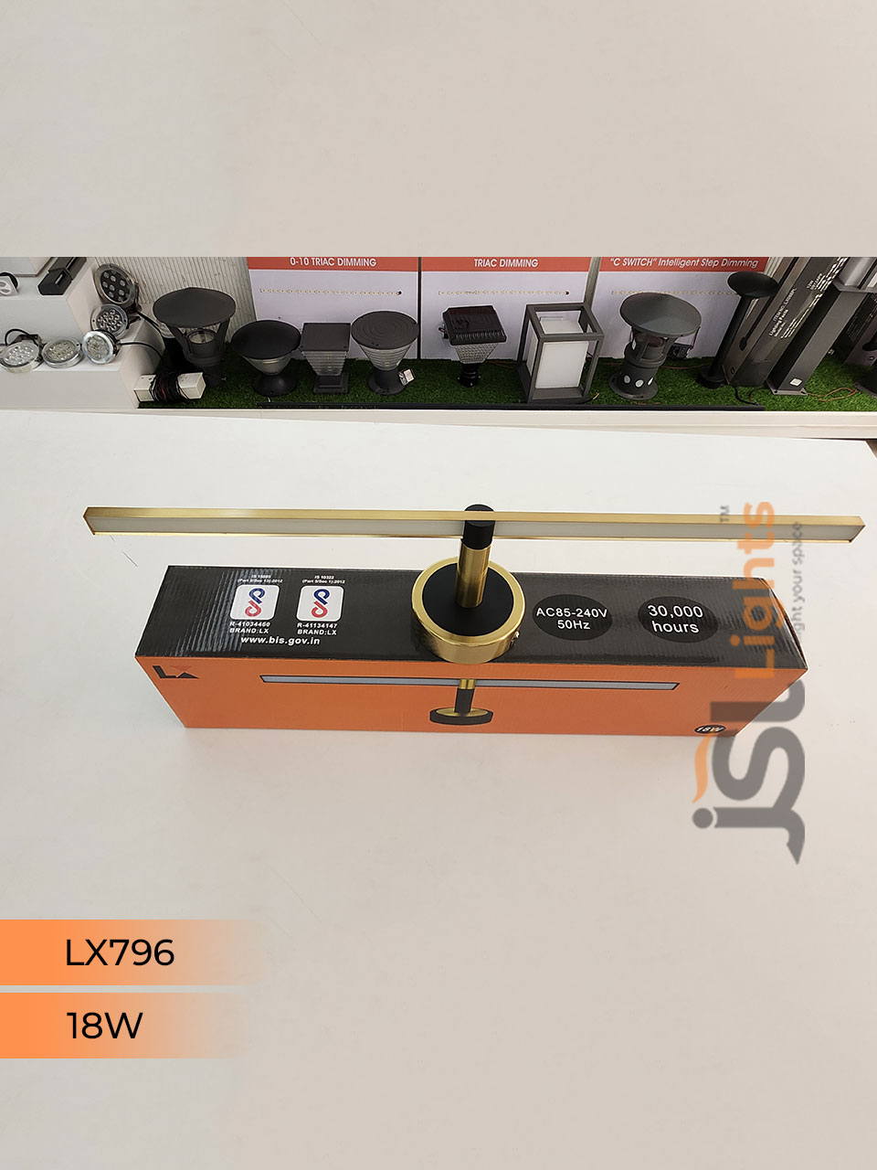 LX796 18W Gold Wall Mirror Light Wall Lamp Aluminium Body Picture Light